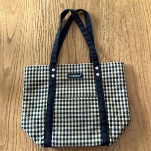 Longaberger plaid tote. Black/tan purse